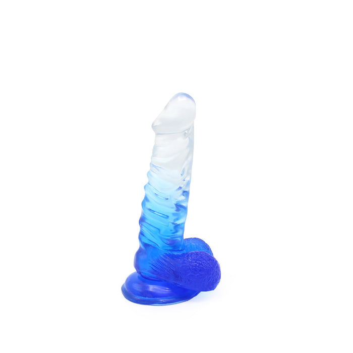 Kiotos Cox Color - Gekleurde Dildo 02 - 18,5 x 4 cm - Transparant/Blauw-Erotiekvoordeel.nl