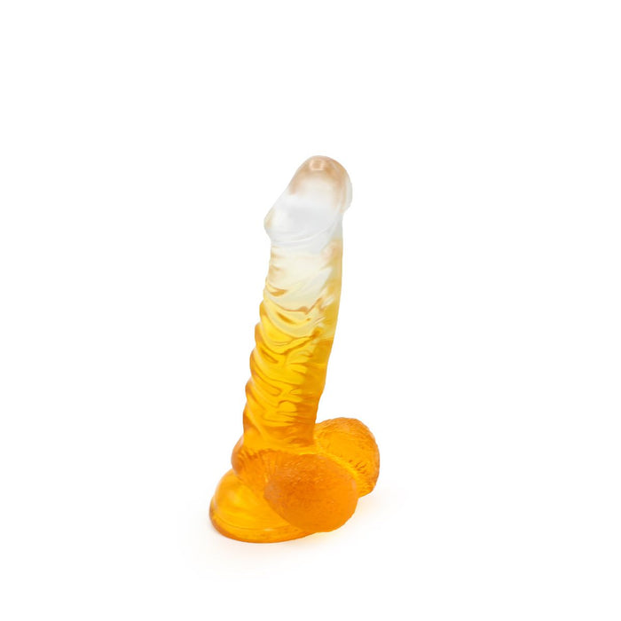 Kiotos Cox Color - Gekleurde Dildo 02 - 18,5 x 4 cm - Transparant/Geel-Erotiekvoordeel.nl