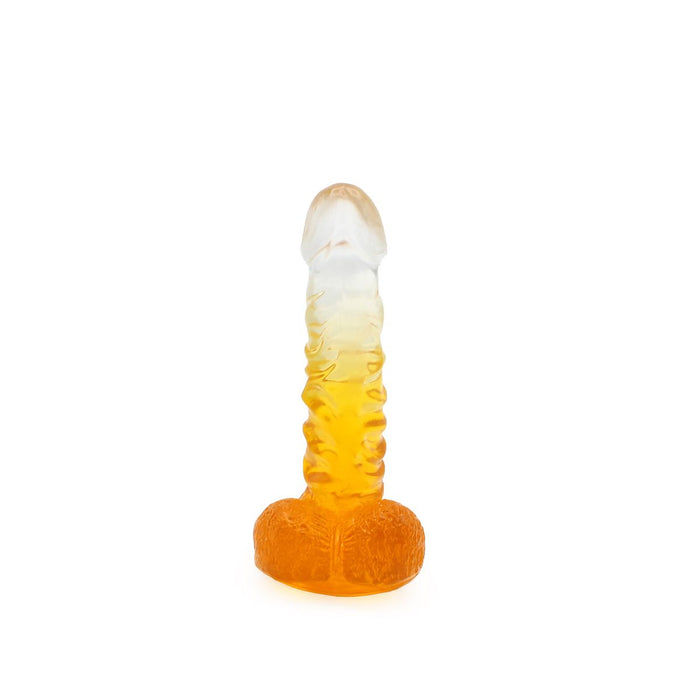 Kiotos Cox Color - Gekleurde Dildo 02 - 18,5 x 4 cm - Transparant/Geel-Erotiekvoordeel.nl