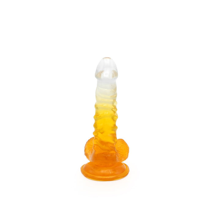 Kiotos Cox Color - Gekleurde Dildo 02 - 18,5 x 4 cm - Transparant/Geel-Erotiekvoordeel.nl