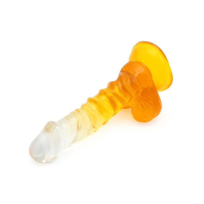 Kiotos Cox Color - Gekleurde Dildo 02 - 18,5 x 4 cm - Transparant/Geel-Erotiekvoordeel.nl