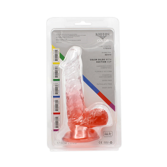 Kiotos Cox Color - Gekleurde Dildo 03 - 17,5 x 3,2 cm - Transparant/Rood-Erotiekvoordeel.nl