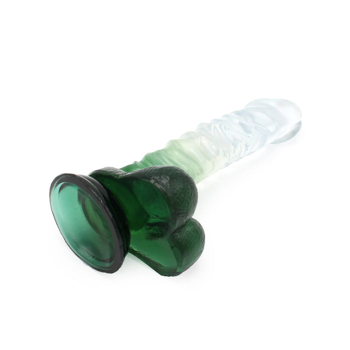 Kiotos Cox Color - Gekleurde Dildo 04 - 22,5 x 4 cm - Transparant/Groen-Erotiekvoordeel.nl