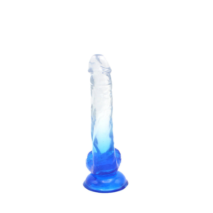 Kiotos Cox Color - Gekleurde Dildo 05 - 20 x 3,2 cm -Transparant/Blauw-Erotiekvoordeel.nl