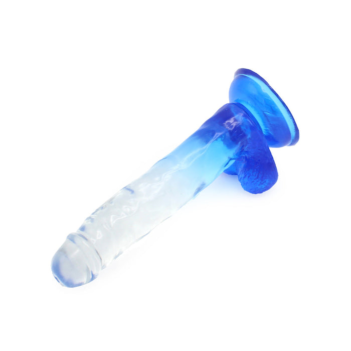 Kiotos Cox Color - Gekleurde Dildo 05 - 20 x 3,2 cm -Transparant/Blauw-Erotiekvoordeel.nl