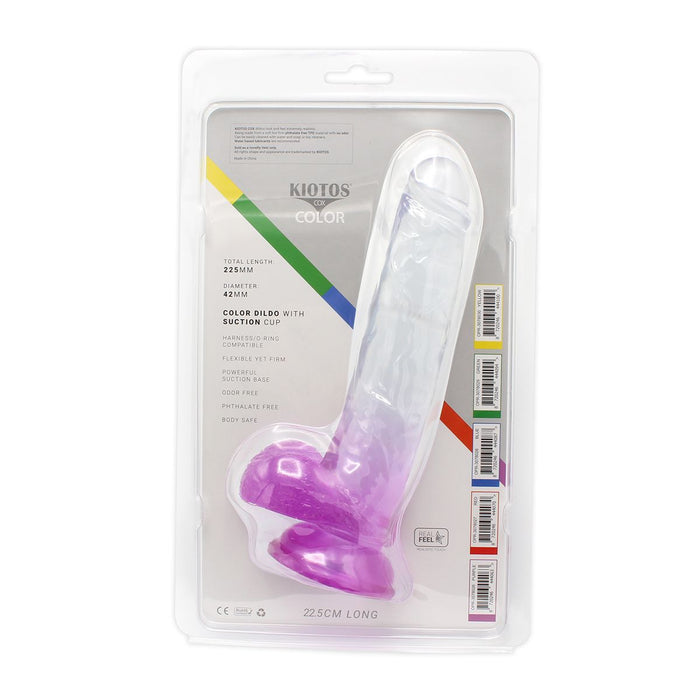 Kiotos Cox Color - Gekleurde Dildo 06 - 22,5 x 4,2 cm - Transparant/Paars-Erotiekvoordeel.nl