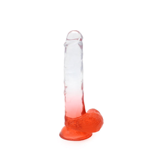 Kiotos Cox Color - Gekleurde Dildo 06 - 22,5 x 4,2 cm - Transparant/Rood-Erotiekvoordeel.nl