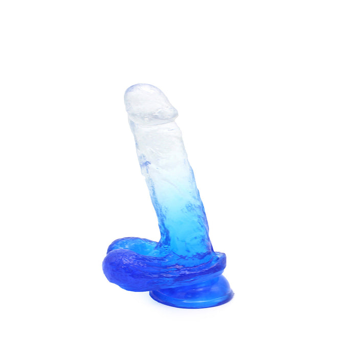 Kiotos Cox Color - Gekleurde Dildo 07 - 18 x 4 cm - Transparant/Blauw-Erotiekvoordeel.nl