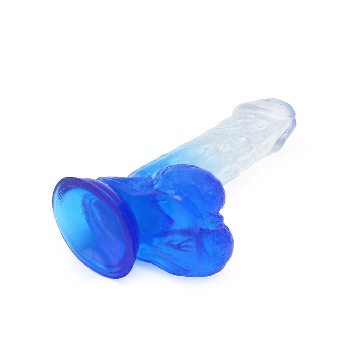 Kiotos Cox Color - Gekleurde Dildo 07 - 18 x 4 cm - Transparant/Blauw-Erotiekvoordeel.nl