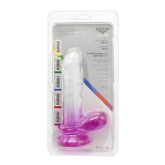 Kiotos Cox Color - Gekleurde Dildo 07 - 18 x 4 cm - Transparant/Paars-Erotiekvoordeel.nl