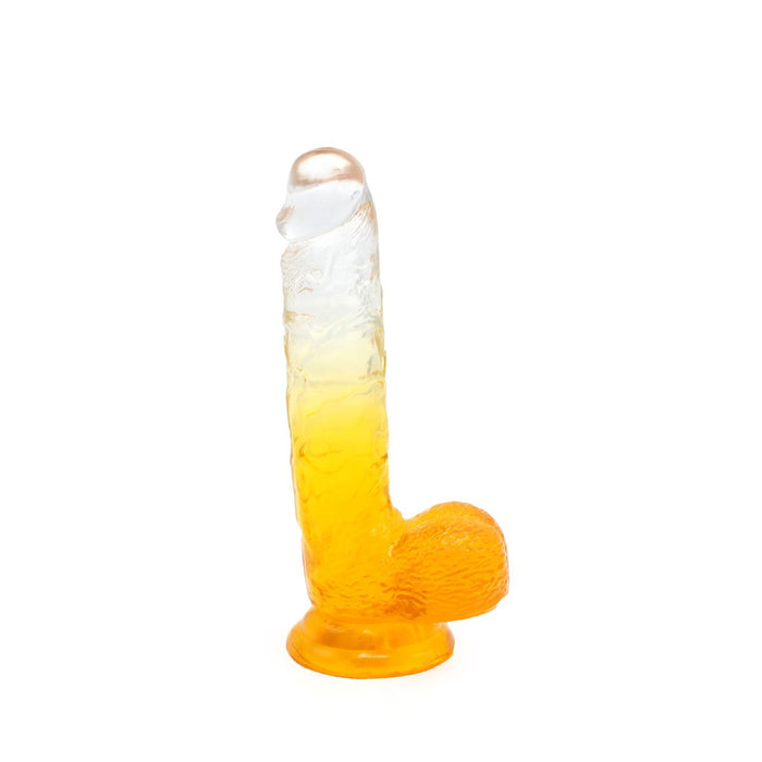 Kiotos Cox Color - Gekleurde Dildo 08 - 18,5 x 4 cm - Transparant/Geel-Erotiekvoordeel.nl