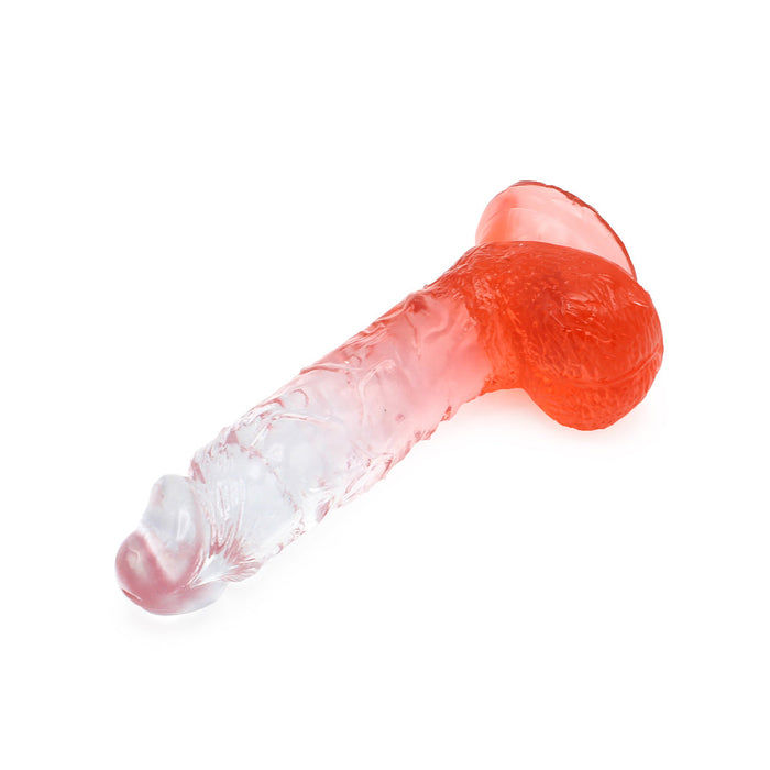 Kiotos Cox Color - Gekleurde Dildo 08 - 18,5 x 4 cm - Transparant/Rood-Erotiekvoordeel.nl