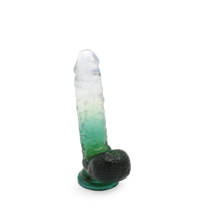 Kiotos Cox Color - Gekleurde Dildo 09 - 21,5 x 4,3 cm - Transparant/Groen-Erotiekvoordeel.nl