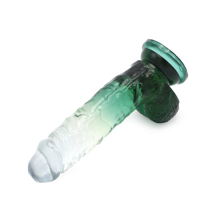 Kiotos Cox Color - Gekleurde Dildo 09 - 21,5 x 4,3 cm - Transparant/Groen-Erotiekvoordeel.nl