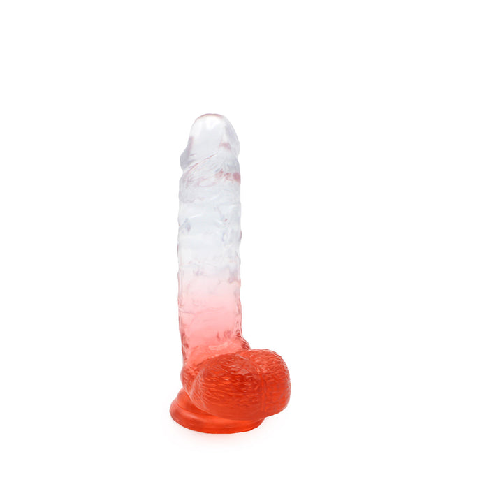 Kiotos Cox Color - Gekleurde Dildo 09 - 21,5 x 4,3 cm - Transparant/Rood-Erotiekvoordeel.nl