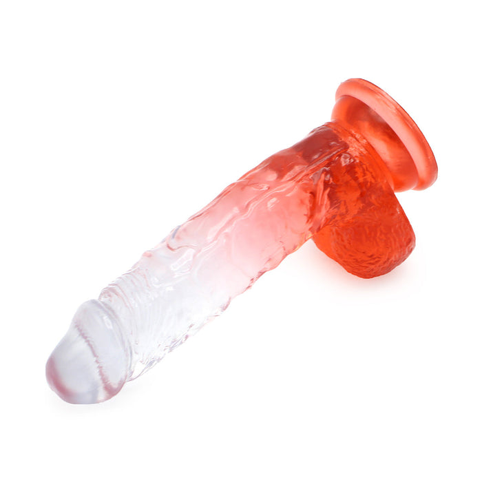 Kiotos Cox Color - Gekleurde Dildo 10 - 25 x 5,5 cm - Transparant/Rood-Erotiekvoordeel.nl