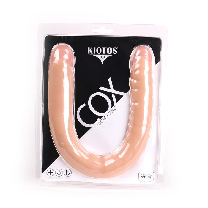 Kiotos Cox - Dubbele Dildo 45 x 4,5/4,8 cm - Lichte Huidskleur-Erotiekvoordeel.nl