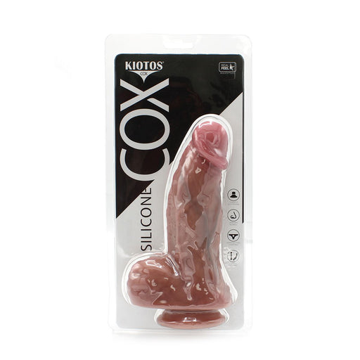 Kiotos Cox - Levensechte Siliconen Dildo 049 - Lengte 215 mm - Lichte huidskleur - Met zuignap-Erotiekvoordeel.nl