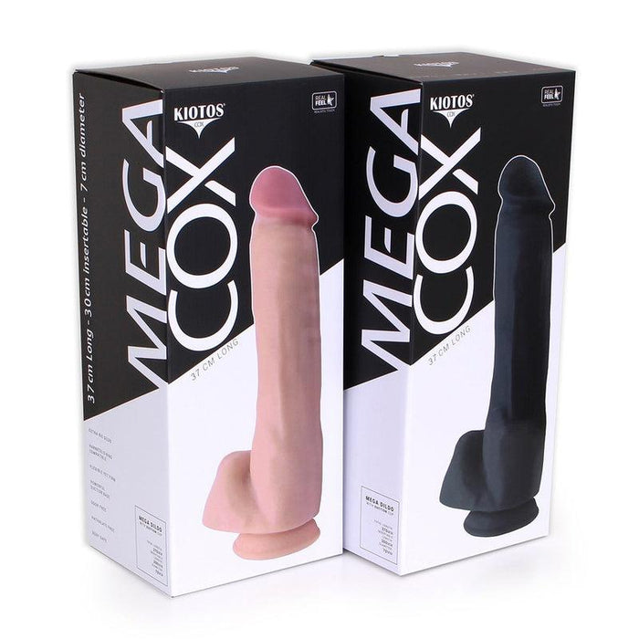 Kiotos Cox - Mega Dildo XXL 37 x 8 cm - Zwart-Erotiekvoordeel.nl