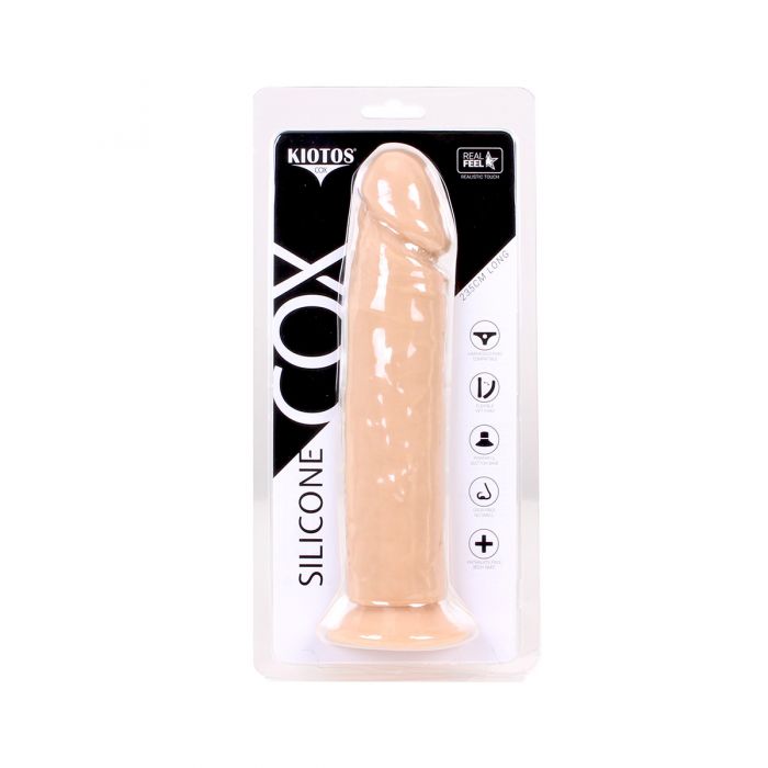 Kiotos Cox - Rechte Siliconen Dildo Met Zuignap 23 x 5 cm - Lichte Huidskleur-Erotiekvoordeel.nl