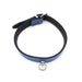 Kiotos Leather - Collar met Kleine O-ring - Leder - Blauw-Erotiekvoordeel.nl