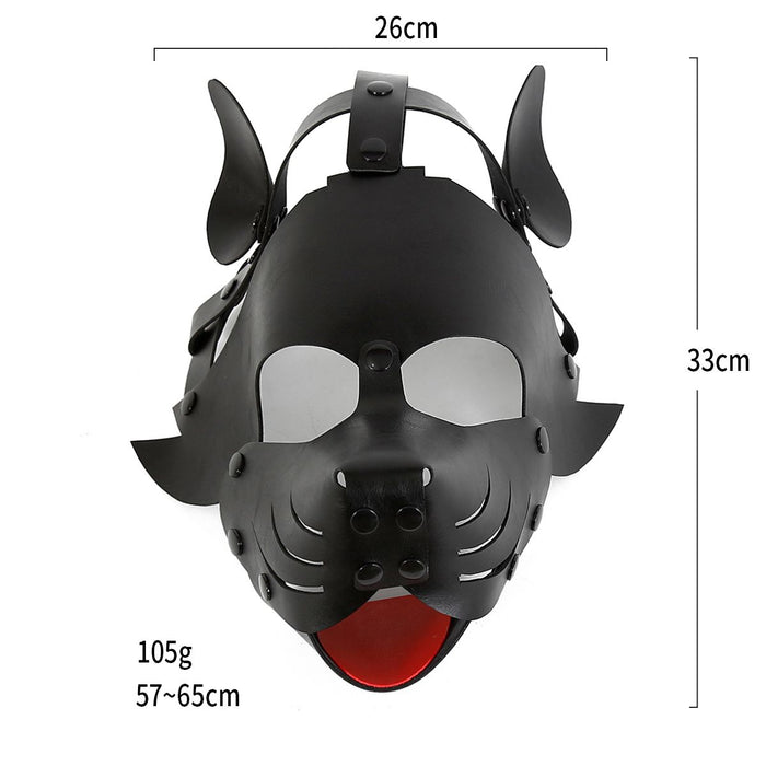 Kiotos Leather - Puppy Masker - Dog Hood - Kunstleer - Zwart-Erotiekvoordeel.nl