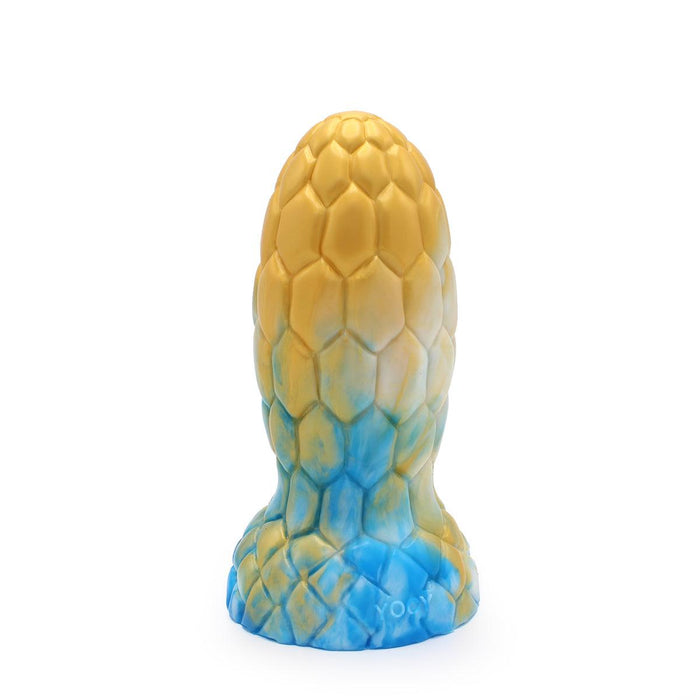 Kiotos Monstar - Buttplug - Alien Egg - 17.5 x 7.5 cm - Tie Dye Goud/Blauw-Erotiekvoordeel.nl