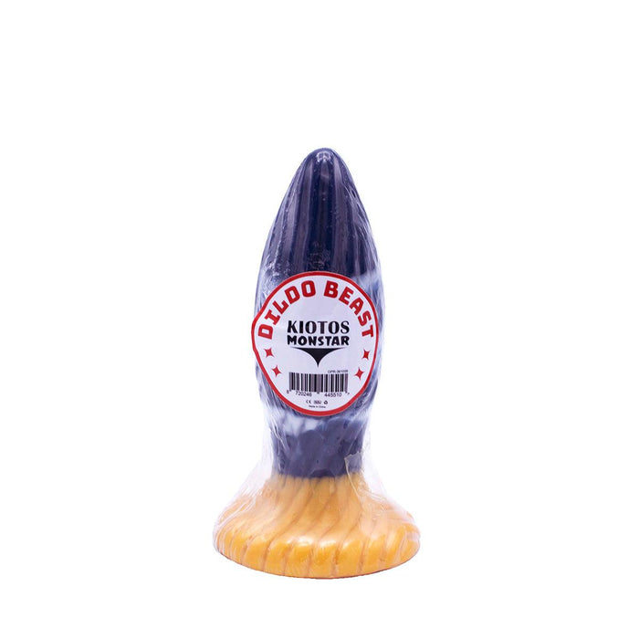 Kiotos Monstar - Buttplug - Anaal Dildo Beast 39 - 17.5 x 5.5 cm - Blauw/Goud/Wit-Erotiekvoordeel.nl