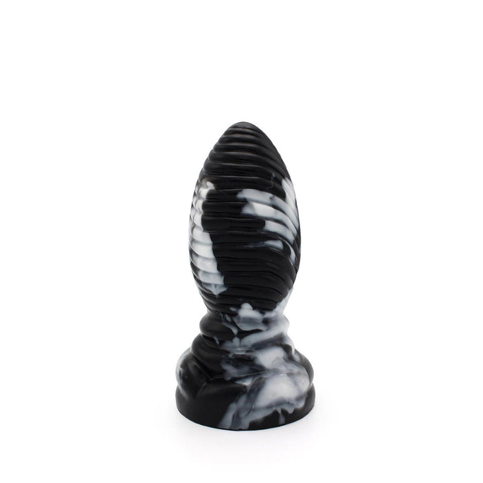 Kiotos Monstar - Buttplug Beast 5 - 16.5 x 6.5 cm - Tie Dye Zwart/Wit-Erotiekvoordeel.nl