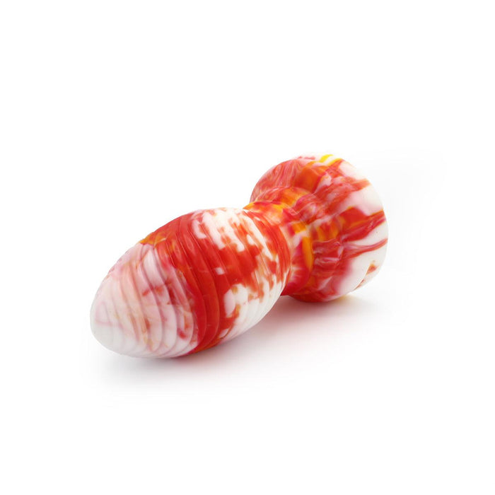 Kiotos Monstar - Buttplug Beast 6 - 16.5 x 6.5 cm - Tie Dye Oranje/Wit/Rood-Erotiekvoordeel.nl