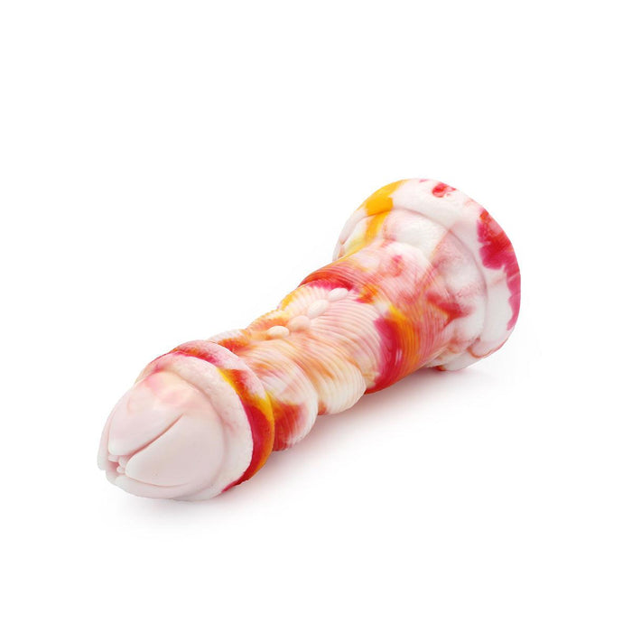 Kiotos Monstar - Dildo Beast 1 - 20.5 x 5.5 cm - Tie Dye Oranje/Wit/Rood-Erotiekvoordeel.nl