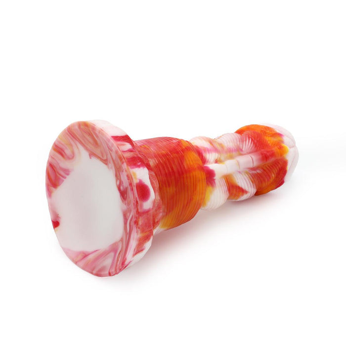 Kiotos Monstar - Dildo Beast 1 - 20.5 x 5.5 cm - Tie Dye Oranje/Wit/Rood-Erotiekvoordeel.nl