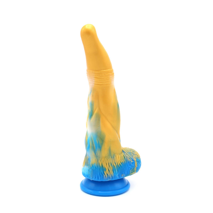 Kiotos Monstar - Dildo Beast 17 - Goud/Blauw/Wit-Erotiekvoordeel.nl