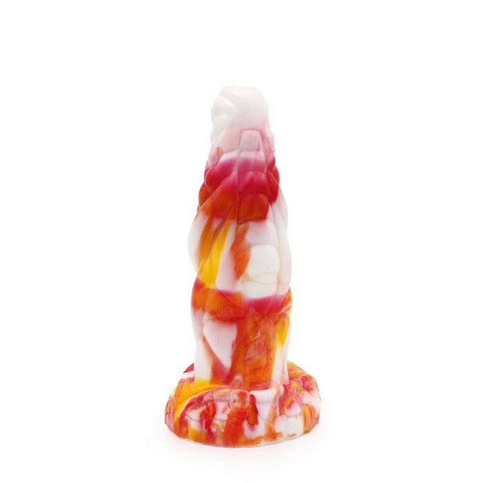 Kiotos Monstar - Dildo Beast 8 - 20.5 x 6.5 cm - Tie Dye Oranje/Wit/Rood-Erotiekvoordeel.nl