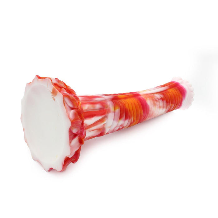 Kiotos Monstar - Dildo Beast Paardenlul - 27 x 5.5 cm - Tie Dye Oranje/Wit/Rood-Erotiekvoordeel.nl