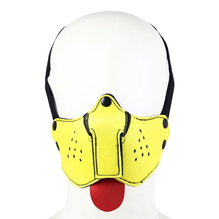 Kiotos - Neopreen Puppy Dog Gag/Mondmasker - Geel-Erotiekvoordeel.nl