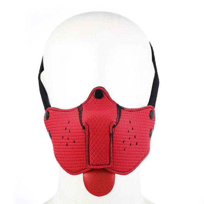 Kiotos - Neopreen Puppy Dog Gag/Mondmasker - Rood-Erotiekvoordeel.nl