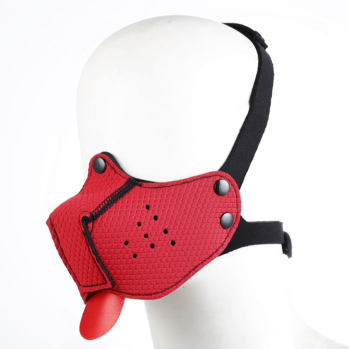 Kiotos - Neopreen Puppy Dog Gag/Mondmasker - Rood-Erotiekvoordeel.nl