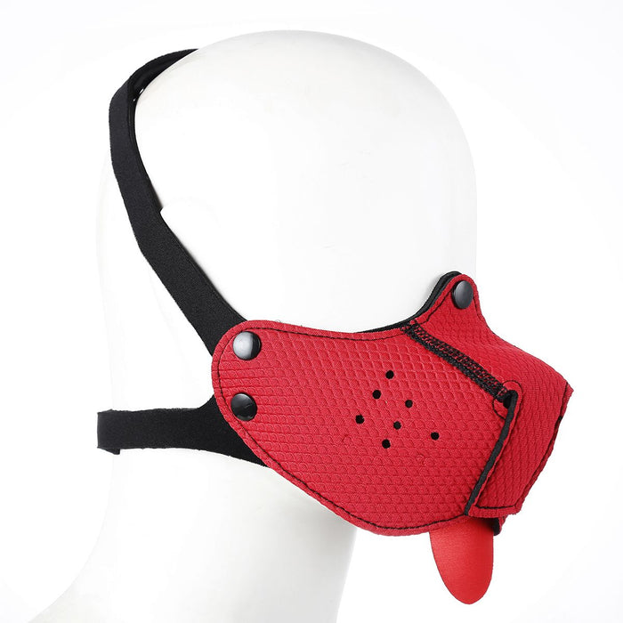 Kiotos - Neopreen Puppy Dog Gag/Mondmasker - Rood-Erotiekvoordeel.nl