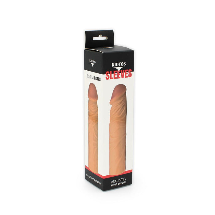 Kiotos - Penis Sleeve van 18.5 cm - Realistische sensatie - TPE - Lichte Huidskleur-Erotiekvoordeel.nl