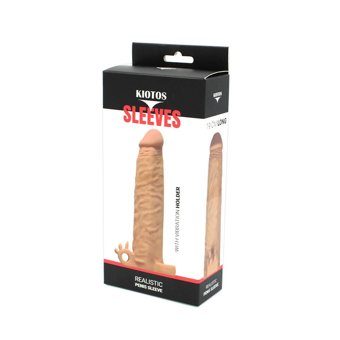 Kiotos - Realistic Penis Sleeve van 19 cm met Vibrator Bullet Houder en Ball Stretcher - Boost Je Intieme Momenten!-Erotiekvoordeel.nl