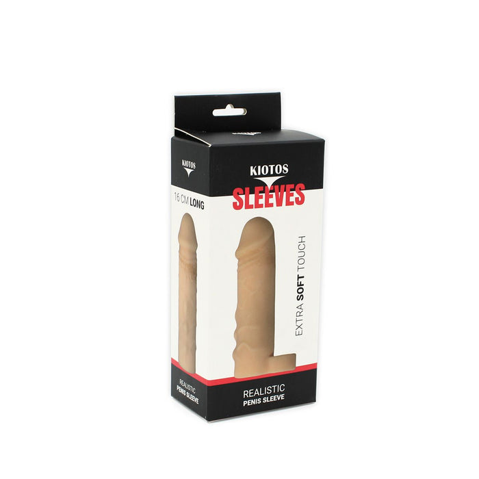 Kiotos - Realistische Penis Sleeve - Extra Soft - Met Ballstretcher - Comfort, Plezier en Extra Omtrek-Erotiekvoordeel.nl