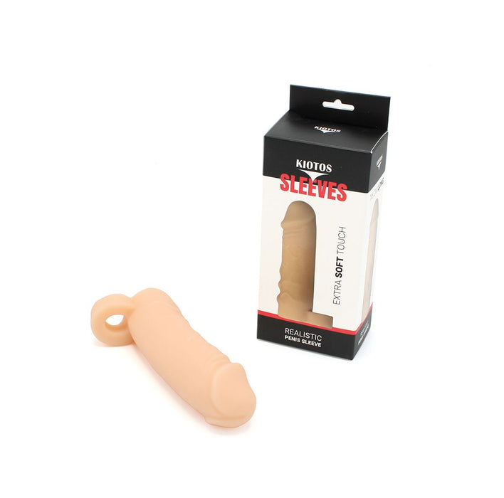 Kiotos - Realistische Penis Sleeve - Extra Soft - Met Ballstretcher - Comfort, Plezier en Extra Omtrek-Erotiekvoordeel.nl