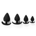 Kiotos - Siliconen Anker Buttplug Set - 4 Stuks - Zwart-Erotiekvoordeel.nl