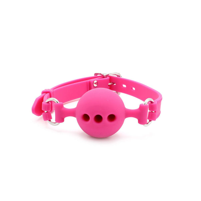 Kiotos - Siliconen Ball Gag Met (adem)gaten - Roze-Erotiekvoordeel.nl