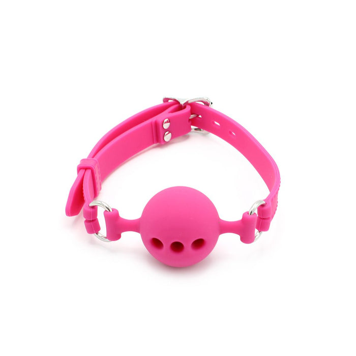 Kiotos - Siliconen Ball Gag Met (adem)gaten - Roze-Erotiekvoordeel.nl