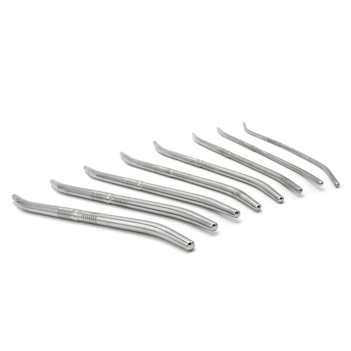 Kiotos Steel - Double End Dilator Set met Curve - RVS - 8 stuks-Erotiekvoordeel.nl