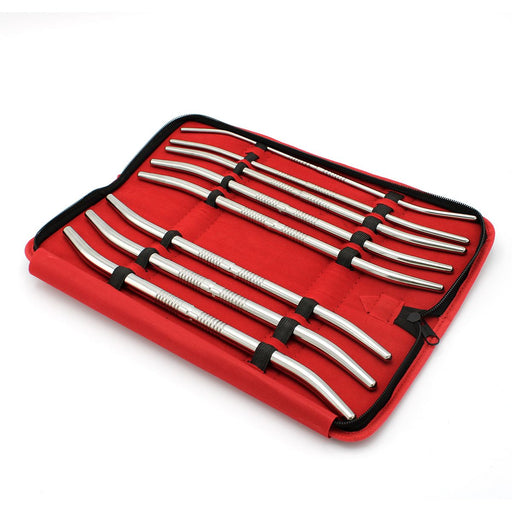 Kiotos Steel - Double End Dilator Set met Curve - RVS - 8 stuks-Erotiekvoordeel.nl