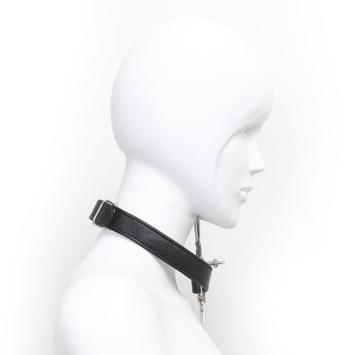 Kiotos Steel - Posture Collar Met Verstelbare Dubbele Nekpinnen-Erotiekvoordeel.nl