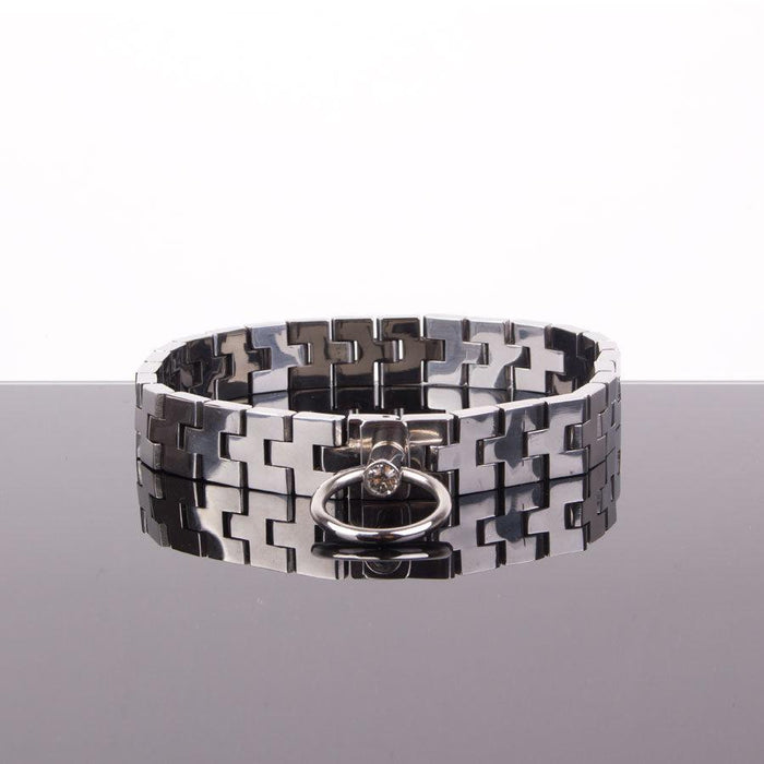 Kiotos - Watch band Collar met Schakels - O-ring met Swarovski Kristal En Slot-Erotiekvoordeel.nl